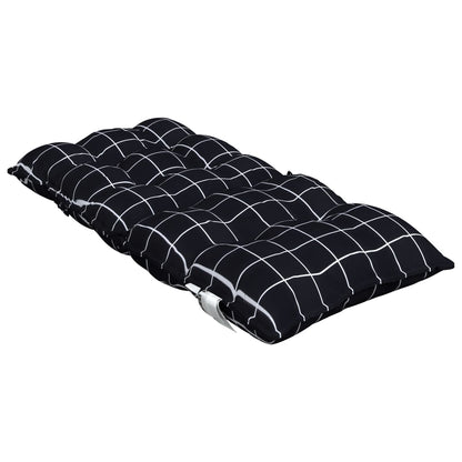 vidaXL Niedriglehner-Auflagen 4 Stk. Schwarz Karomuster Oxford-Gewebe