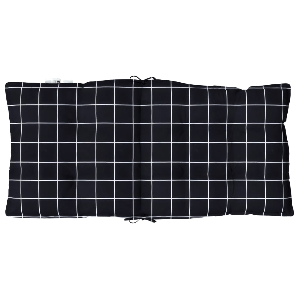 vidaXL Niedriglehner-Auflagen 6 Stk. Schwarz Karomuster Oxford-Gewebe