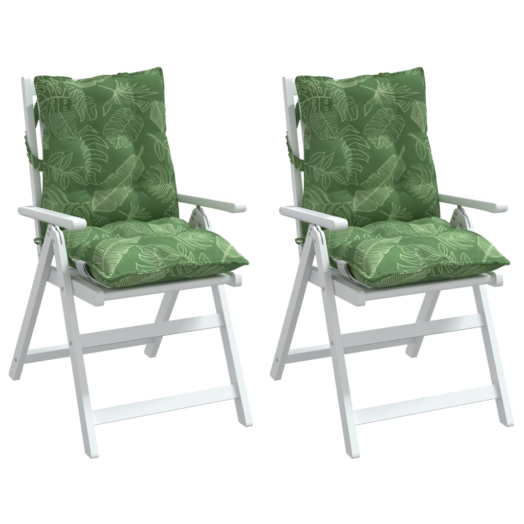 vidaXL Coussins pour chaises basses 2 pcs motif feuille Tissu Oxford