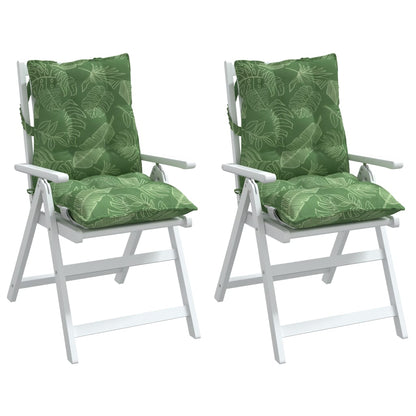 vidaXL Coussins pour chaises basses 2 pcs motif feuille Tissu Oxford