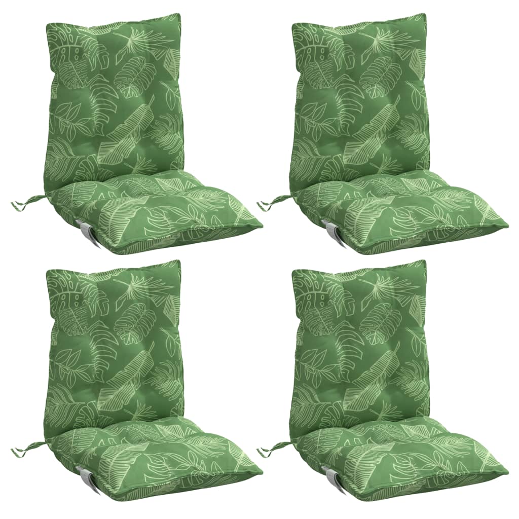 vidaXL Coussins pour chaises basses 4 pcs Motif feuille Tissu Oxford
