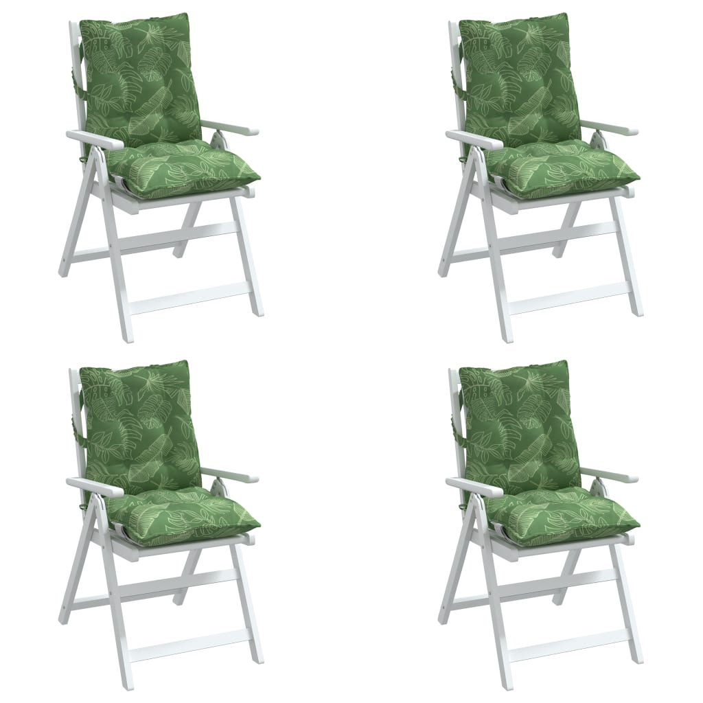 vidaXL Coussins pour chaises basses 4 pcs Motif feuille Tissu Oxford