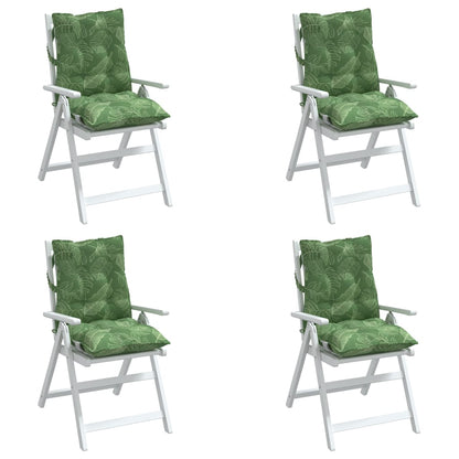 vidaXL Coussins pour chaises basses 4 pcs Motif feuille Tissu Oxford