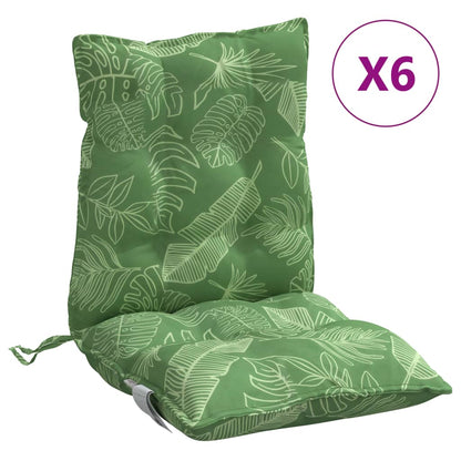 vidaXL Coussins de dossier bas 6 pcs Motif feuille Tissu Oxford