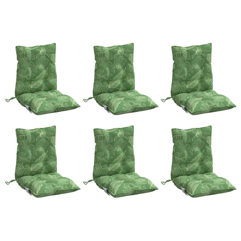 vidaXL Coussins de dossier bas 6 pcs Motif feuille Tissu Oxford
