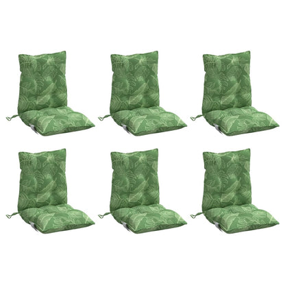 vidaXL Coussins de dossier bas 6 pcs Motif feuille Tissu Oxford
