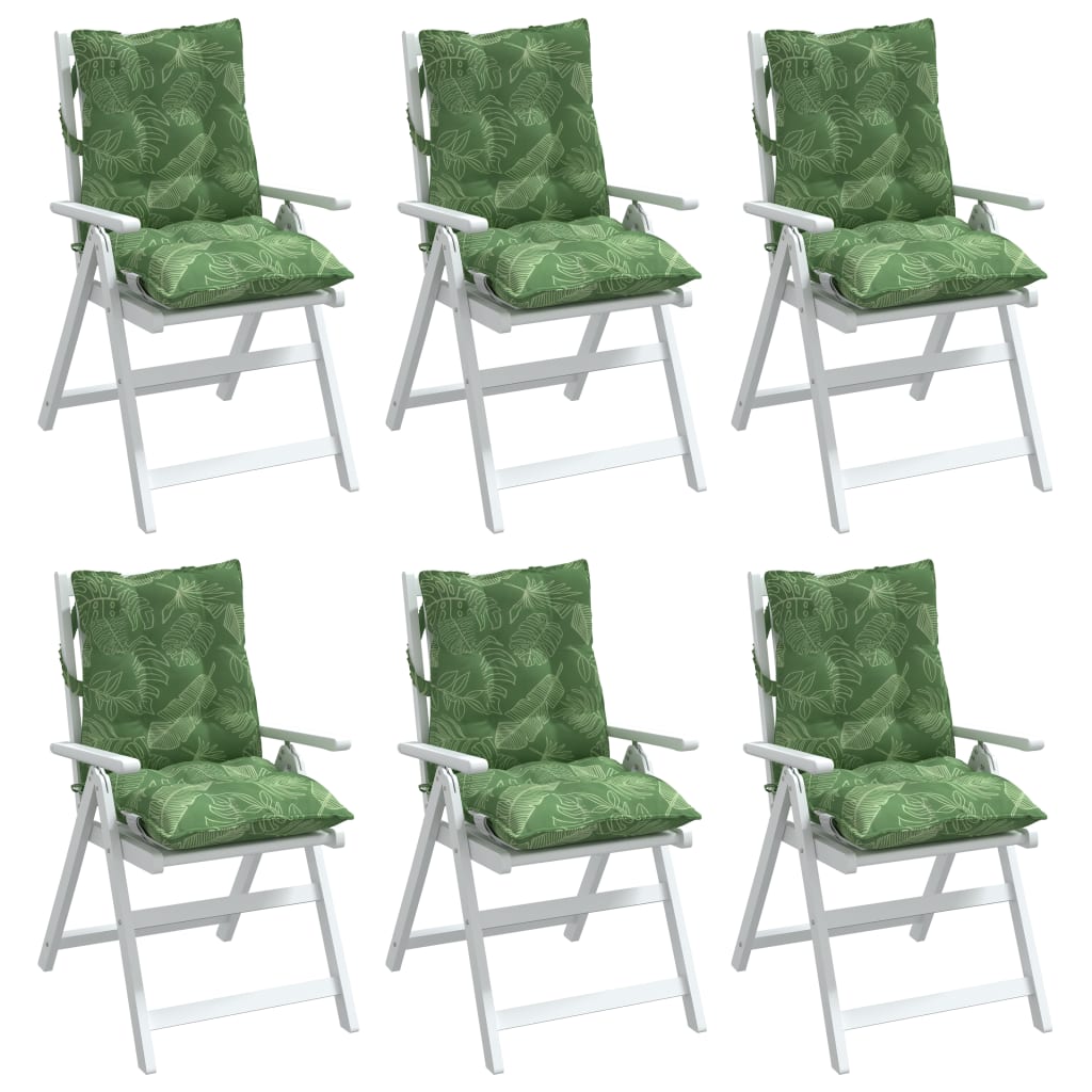 vidaXL Coussins de dossier bas 6 pcs Motif feuille Tissu Oxford
