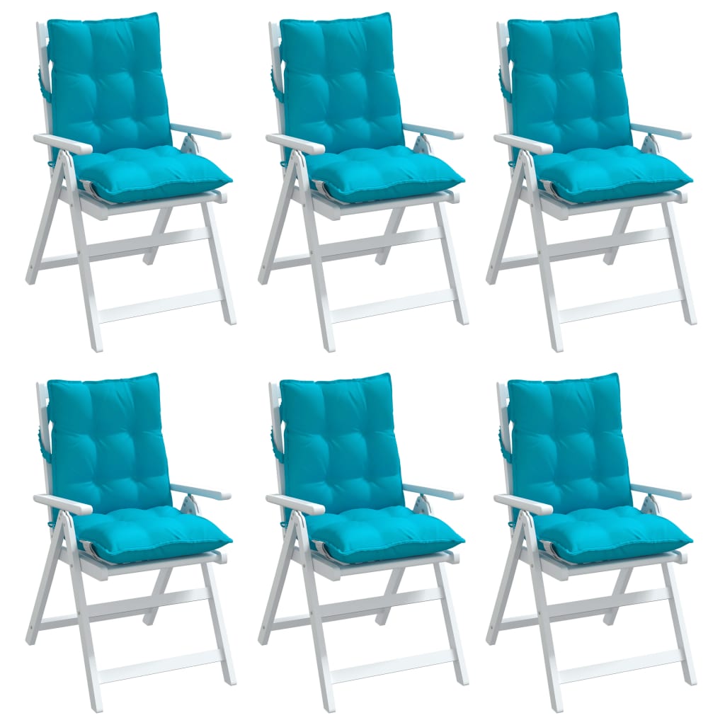 vidaXL Coussins de chaise longue 6 pcs Turquoise Tissu Oxford