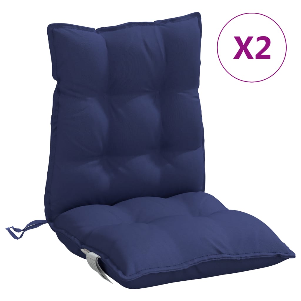 vidaXL Coussins pour chaises basses 2 pcs Tissu Oxford bleu marine