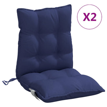 vidaXL Coussins pour chaises basses 2 pcs Tissu Oxford bleu marine