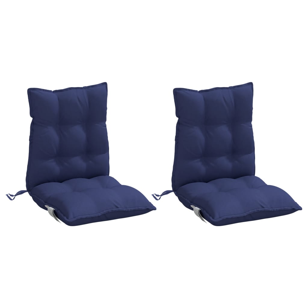 vidaXL Coussins pour chaises basses 2 pcs Tissu Oxford bleu marine