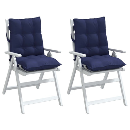 vidaXL Coussins pour chaises basses 2 pcs Tissu Oxford bleu marine
