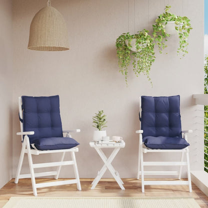vidaXL Coussins pour chaises basses 2 pcs Tissu Oxford bleu marine