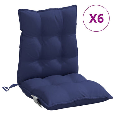 vidaXL Coussins pour chaises basses 6 pcs Bleu marine Tissu Oxford