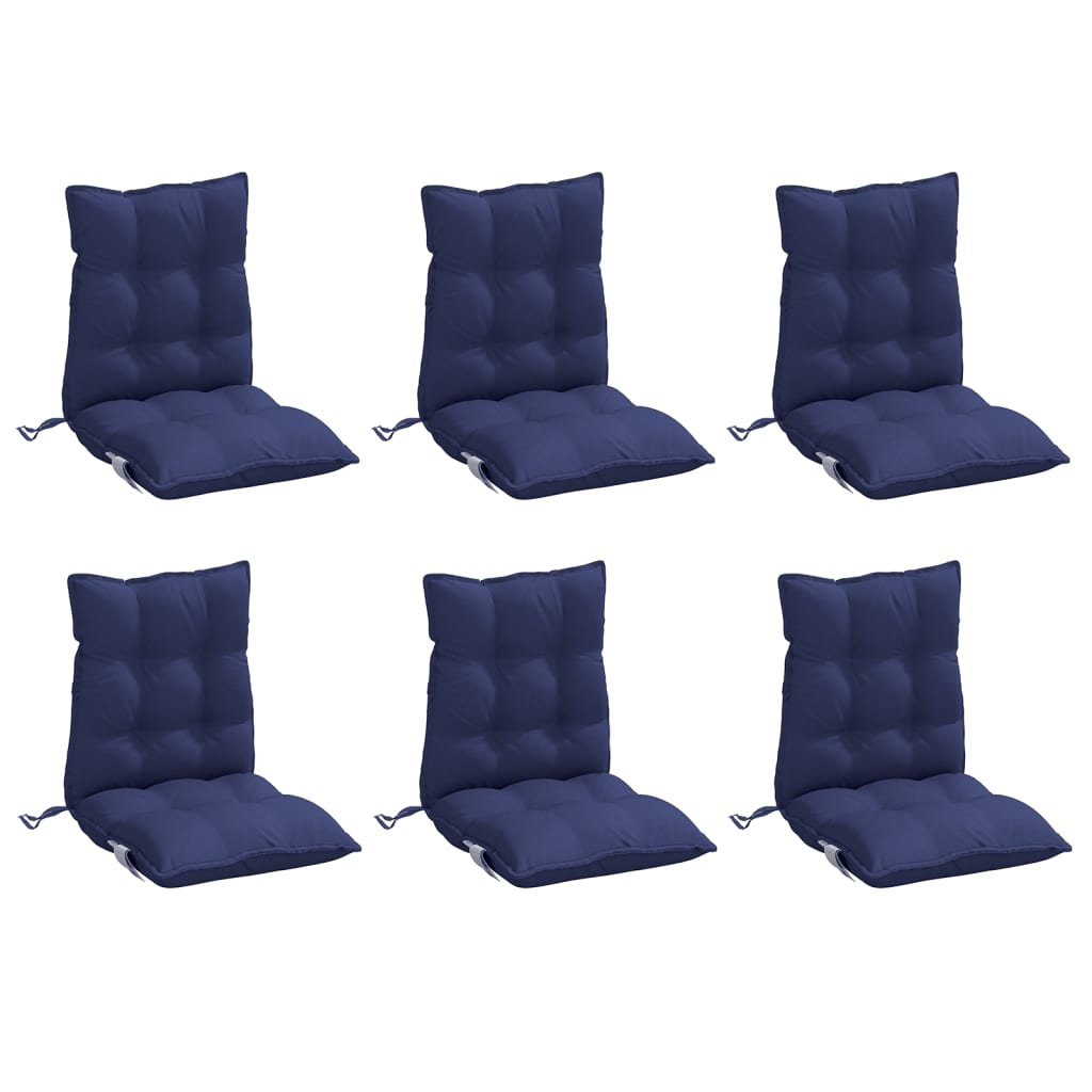 vidaXL Coussins pour chaises basses 6 pcs Bleu marine Tissu Oxford
