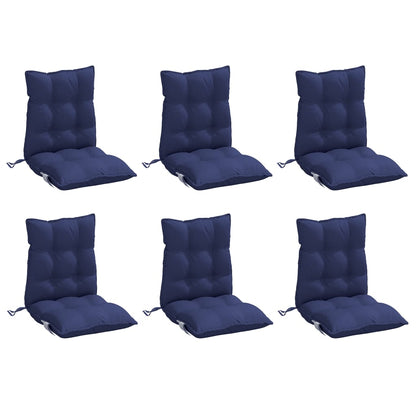 vidaXL Coussins pour chaises basses 6 pcs Bleu marine Tissu Oxford