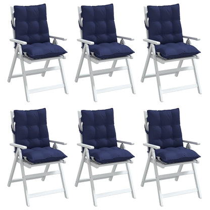 vidaXL Coussins pour chaises basses 6 pcs Bleu marine Tissu Oxford
