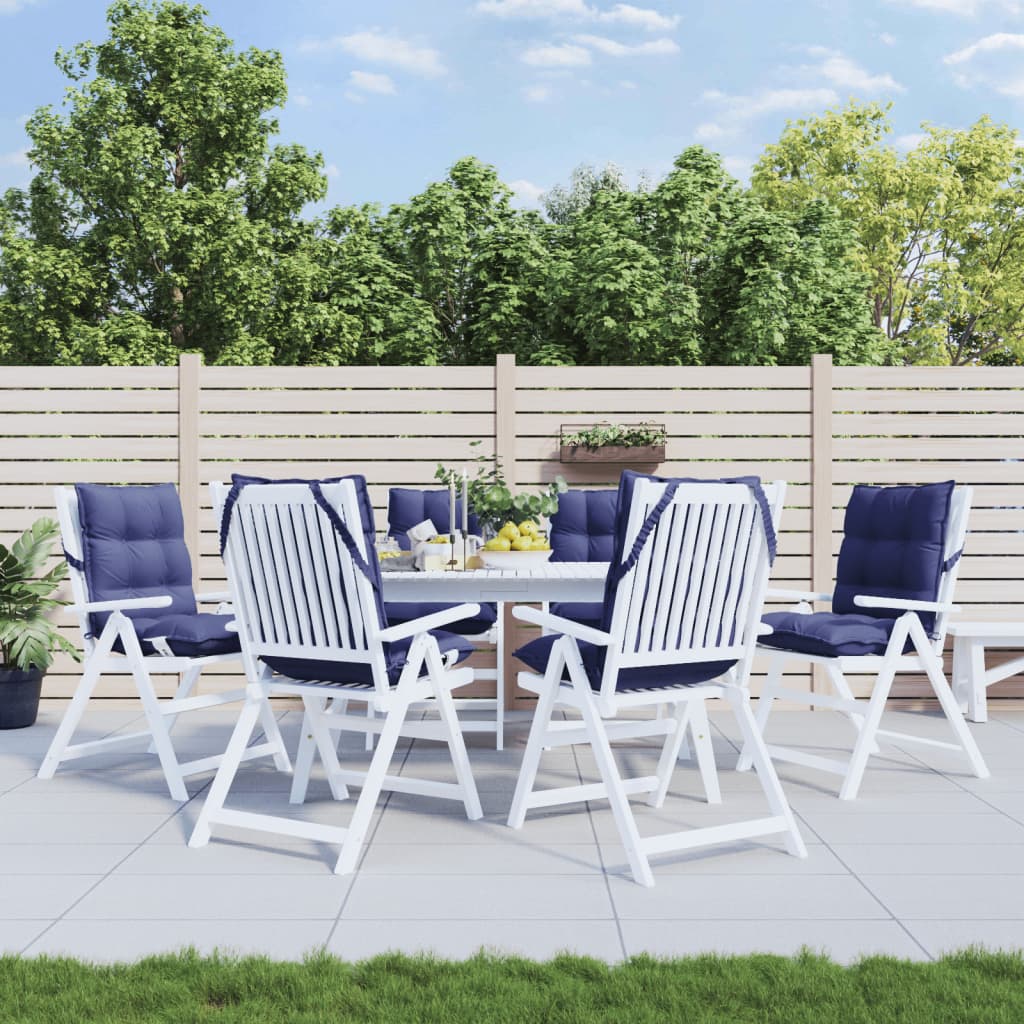 vidaXL Coussins pour chaises basses 6 pcs Bleu marine Tissu Oxford