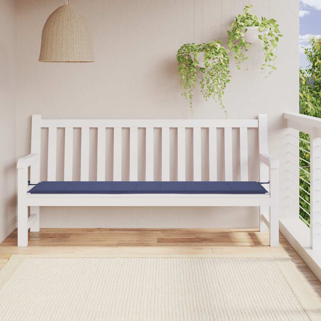 vidaXL Coussin de banc de jardin bleu marine 200x50x4 cm Tissu Oxford