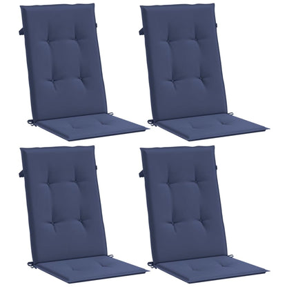 vidaXL Hochlehner-Auflagen 4 Stk. Marineblau Stoff