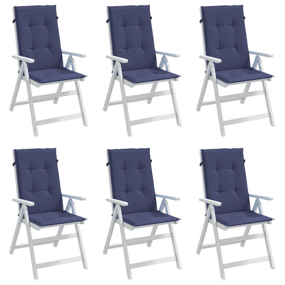 vidaXL Hochlehner-Auflagen 6 Stk. Marineblau Stoff