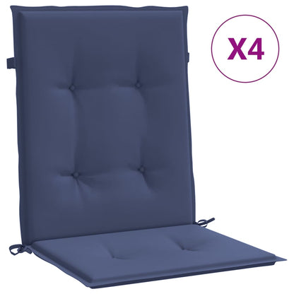 vidaXL Coussins de chaises basses 4 pcs Bleu marine Tissu