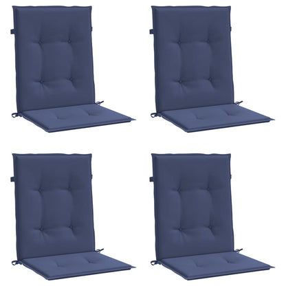 vidaXL Coussins de chaises basses 4 pcs Bleu marine Tissu