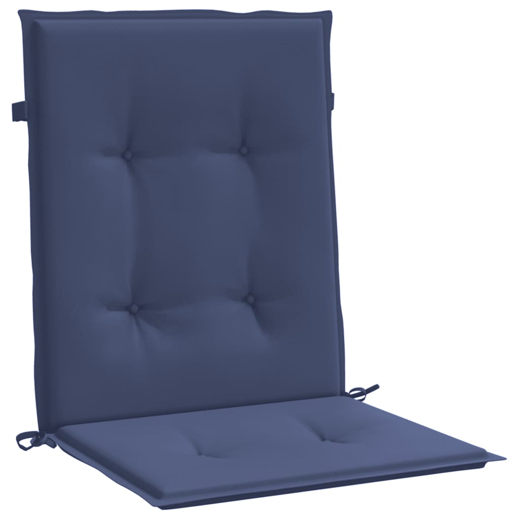 vidaXL Coussins de chaises basses 4 pcs Bleu marine Tissu