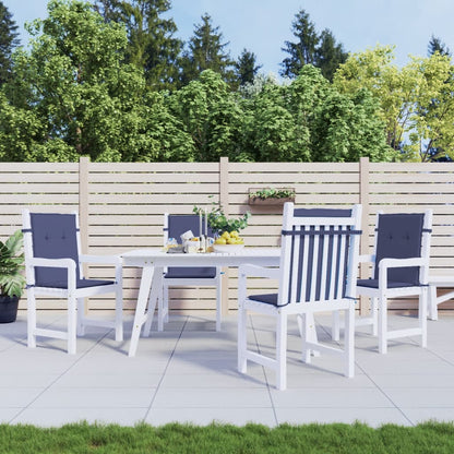 vidaXL Coussins de chaises basses 4 pcs Bleu marine Tissu