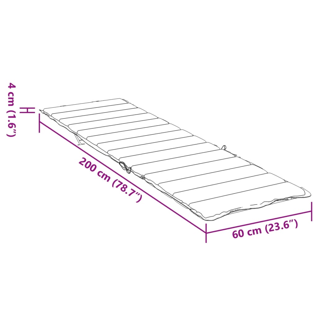 vidaXL Matelas de bain de soleil bleu marine en tissu Oxford