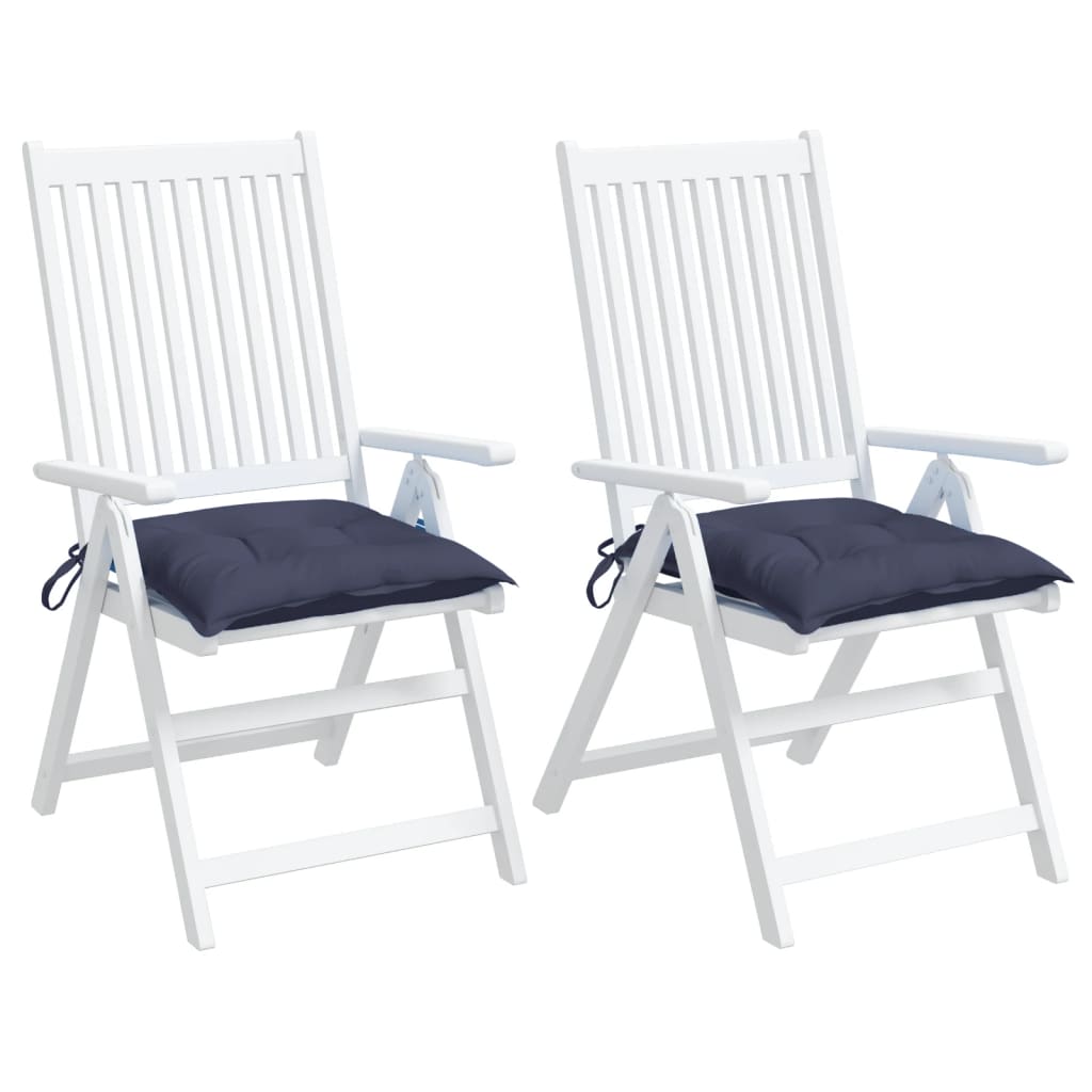 vidaXL Stuhlkissen 2 Stk. Marineblau 40x40x7 cm Oxford-Gewebe