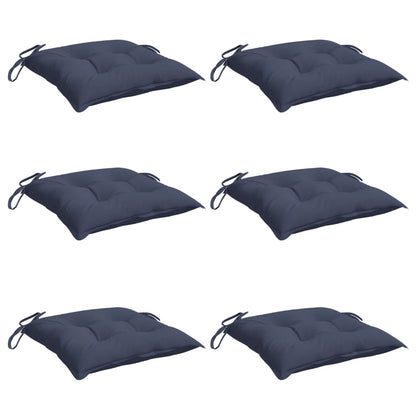 vidaXL Stuhlkissen 6 Stk. Marineblau 40x40x7 cm Oxford-Gewebe