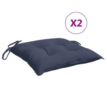 vidaXL Coussins de chaise 2 pcs Bleu marine 50x50x7 cm Tissu Oxford