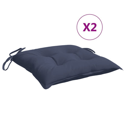 vidaXL Coussins de chaise 2 pcs Bleu marine 50x50x7 cm Tissu Oxford