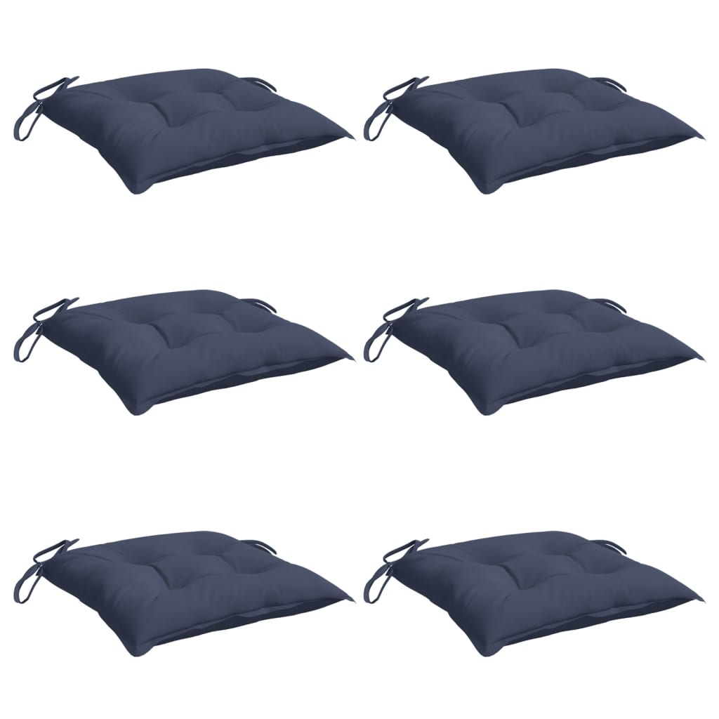 vidaXL Stuhlkissen 6 Stk. Marineblau 50x50x7 cm Oxford-Gewebe