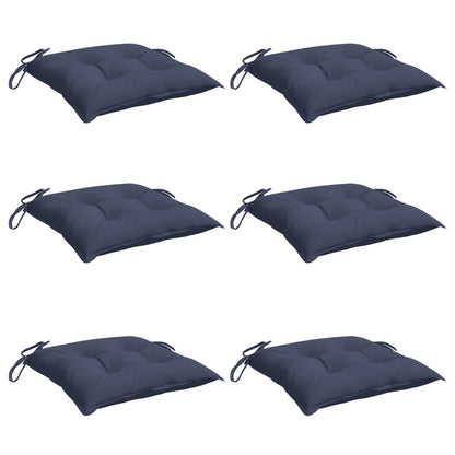 vidaXL Stuhlkissen 6 Stk. Marineblau 50x50x7 cm Oxford-Gewebe