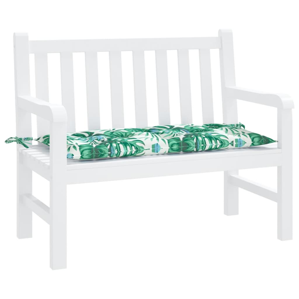 vidaXL Coussin de banc de jardin motif feuilles 100x50x7 cm Tissu Oxford