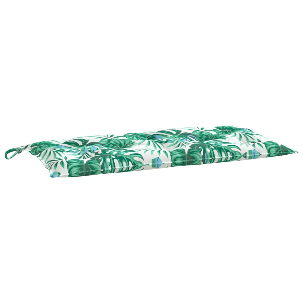 vidaXL Coussin de banc de jardin motif feuilles 100x50x7 cm Tissu Oxford