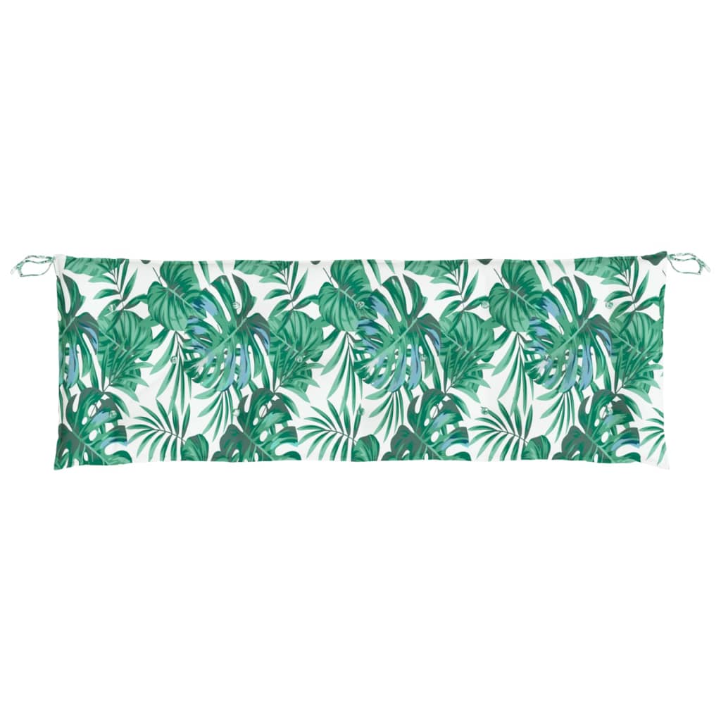 vidaXL Coussin de banc de jardin motif feuilles 150x50x7 cm Tissu Oxford
