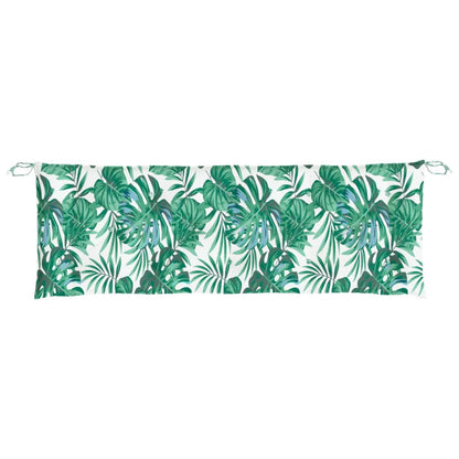 vidaXL Coussin de banc de jardin motif feuilles 150x50x7 cm Tissu Oxford