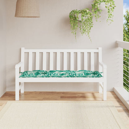 vidaXL Coussin de banc de jardin motif feuilles 150x50x7 cm Tissu Oxford