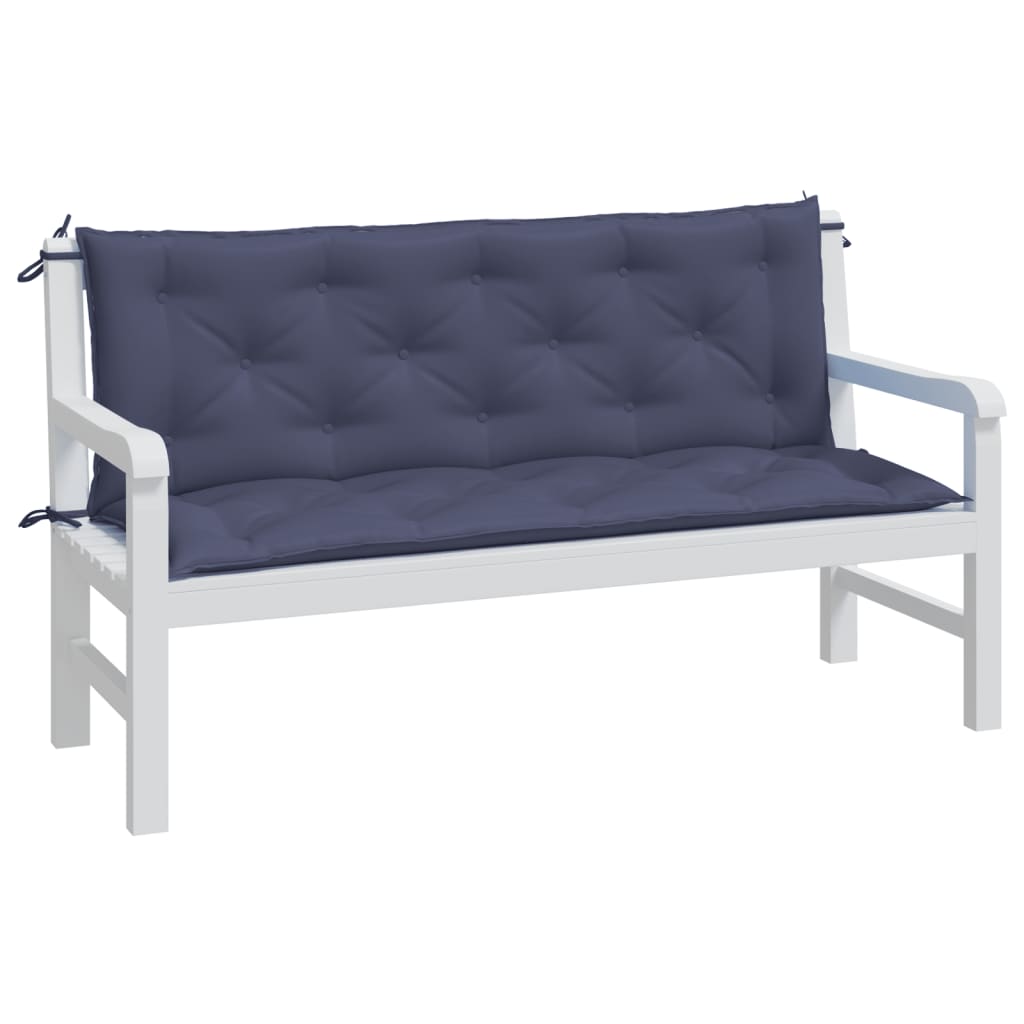 vidaXL Gartenbank-Auflagen 2 Stk. Marineblau 150x50x7 cm Oxford-Gewebe