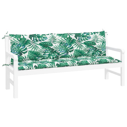 vidaXL Gartenbank-Auflagen 2 Stk. Blattmuster 180x50x7cm Oxford-Gewebe