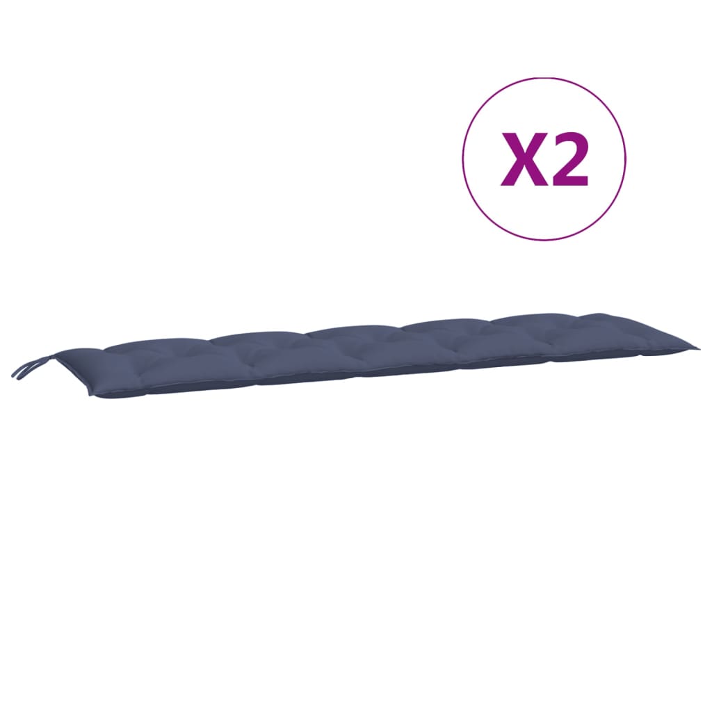 vidaXL Gartenbank-Auflagen 2 Stk. Marineblau 180x50x7 cm Oxford-Gewebe