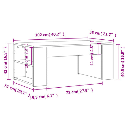 vidaXL Table basse blanche 102x55x42 cm Aggloméré