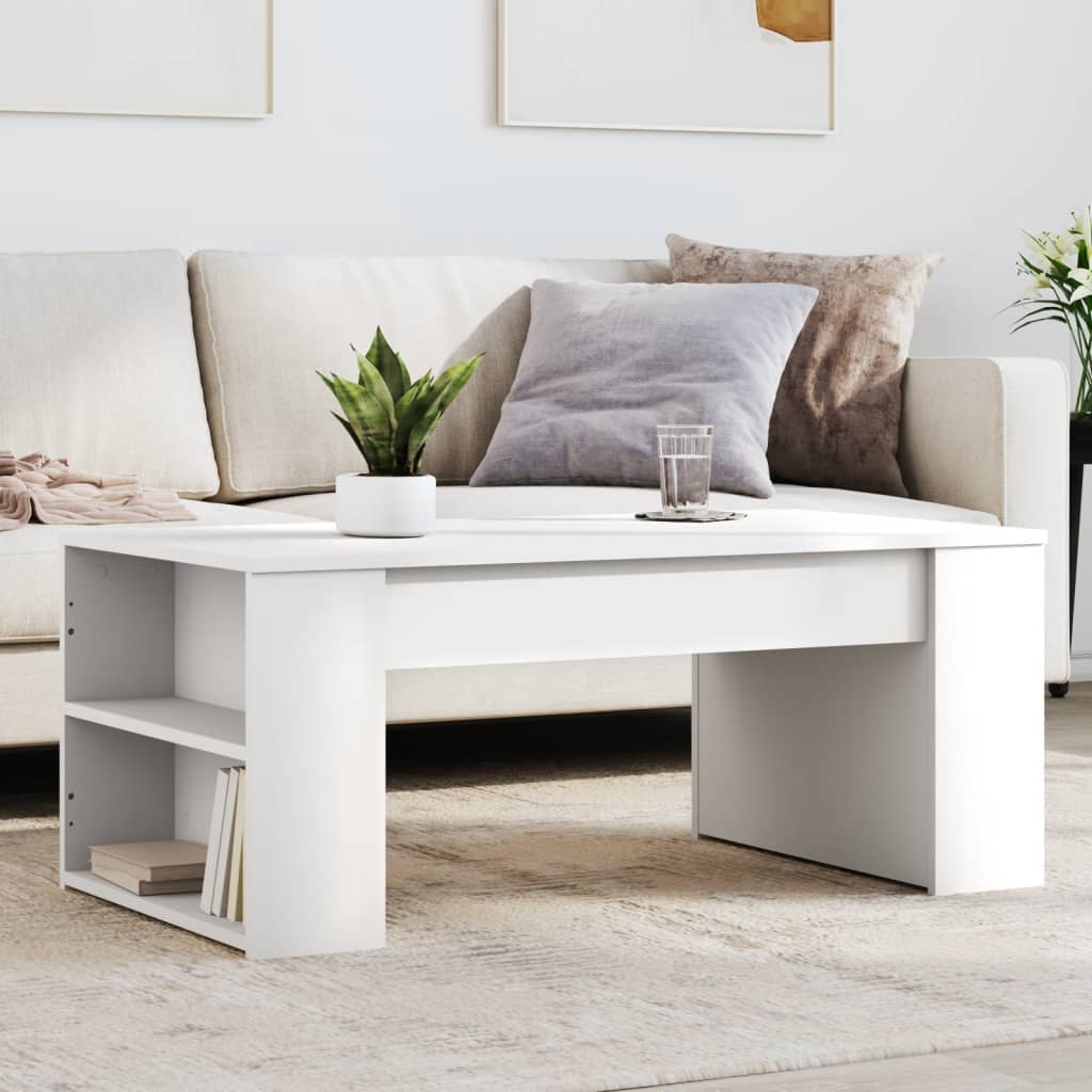 vidaXL Table basse blanche 102x55x42 cm Aggloméré