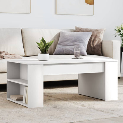 vidaXL Table basse blanche 102x55x42 cm Aggloméré