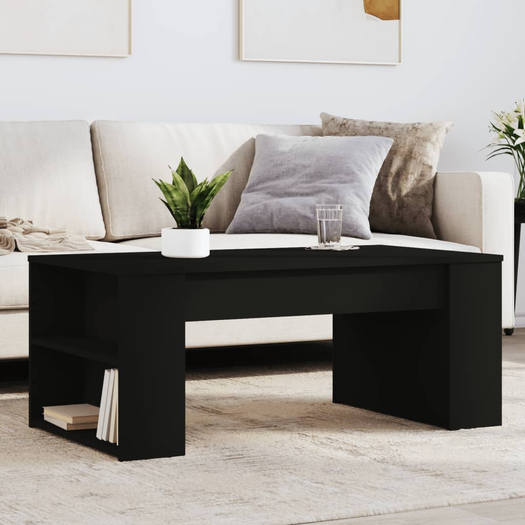 vidaXL Table basse noir 102x55x42 cm Bois d'ingénierie