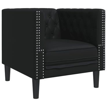 vidaXL Chesterfield-Sessel Schwarz Kunstleder