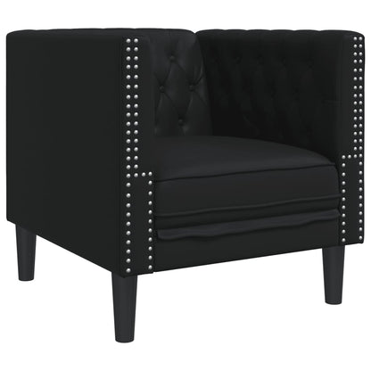 vidaXL Chesterfield-Sessel Schwarz Kunstleder